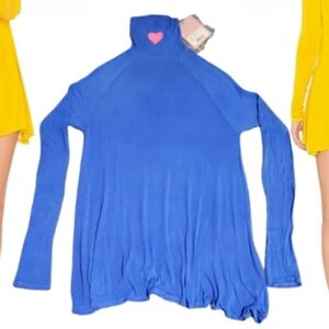 REVOLVE Daydream Nation Little Heart Turtleneck Dress in Blue Jean